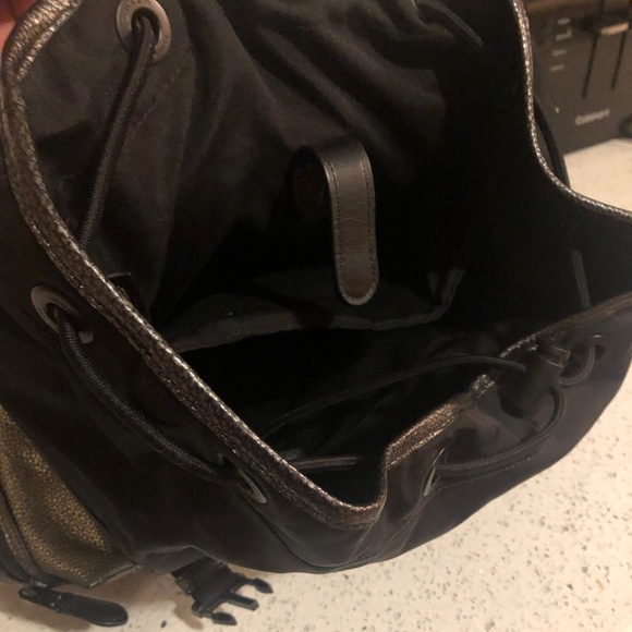 Coach Gunmetal Gray Trek Leather Backpack - Picture 5 of 7